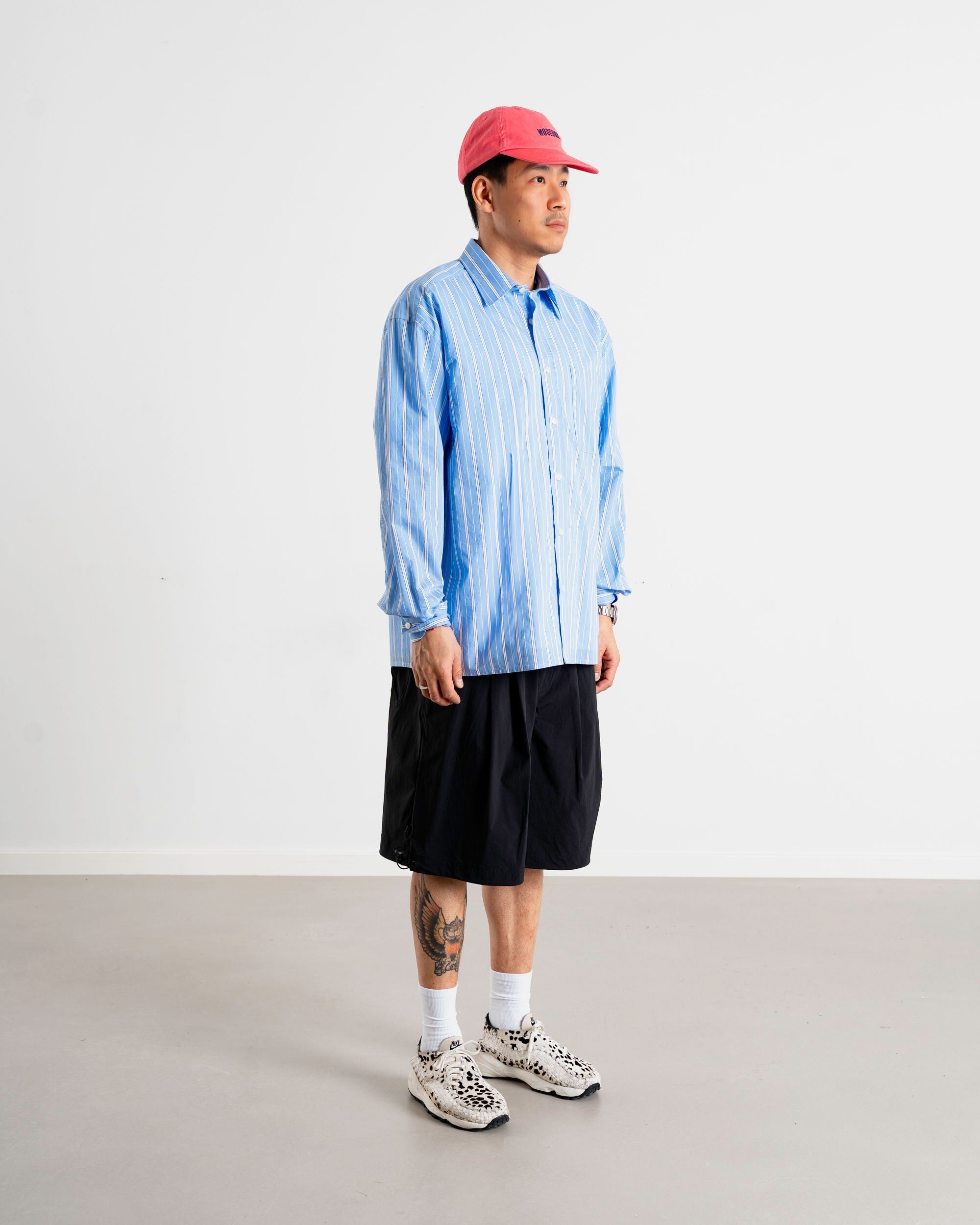 Woodbird WBBuzo Striped Shirt Shirts Light Blue