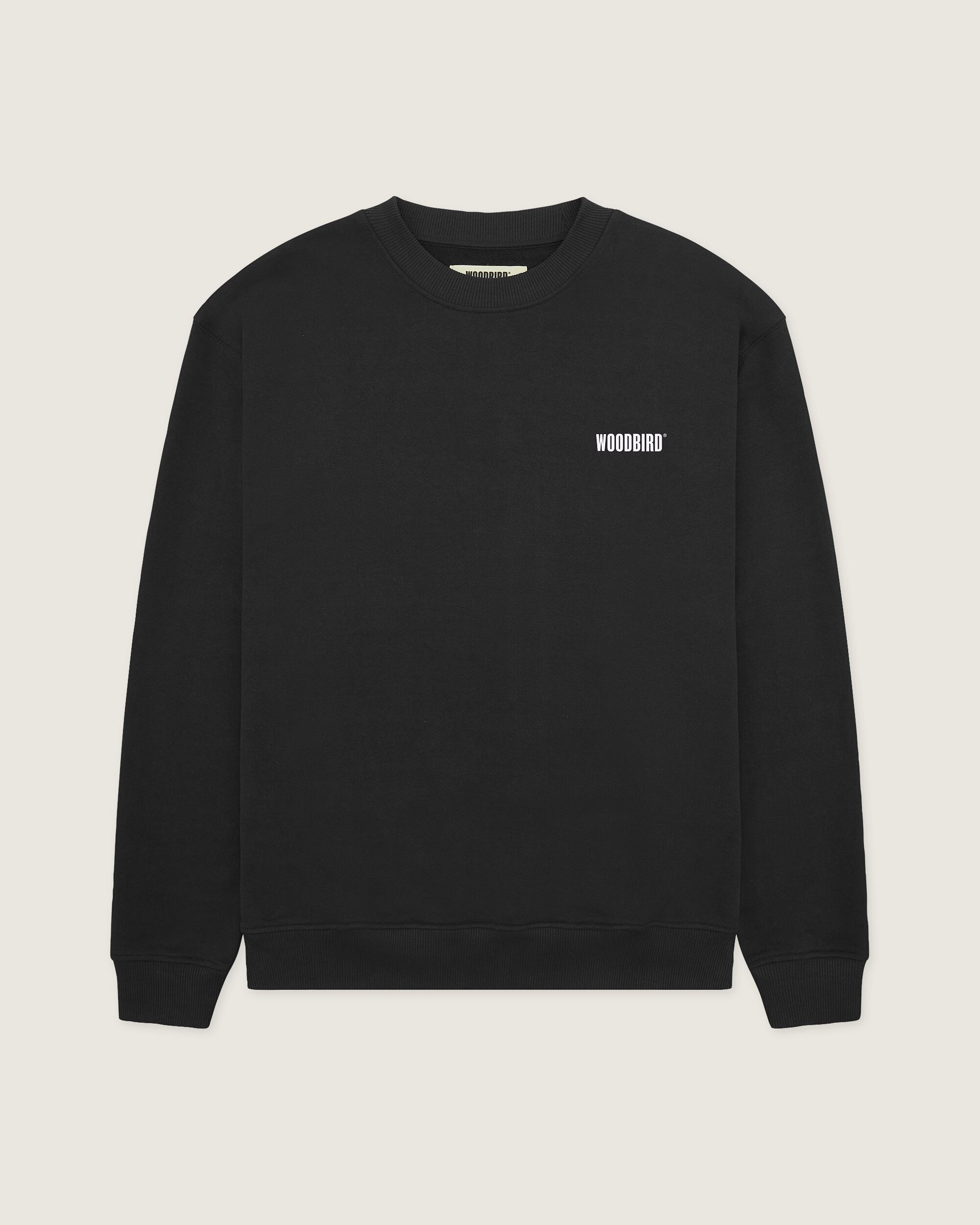 Woodbird WBCane Founded Crew Sweats Black