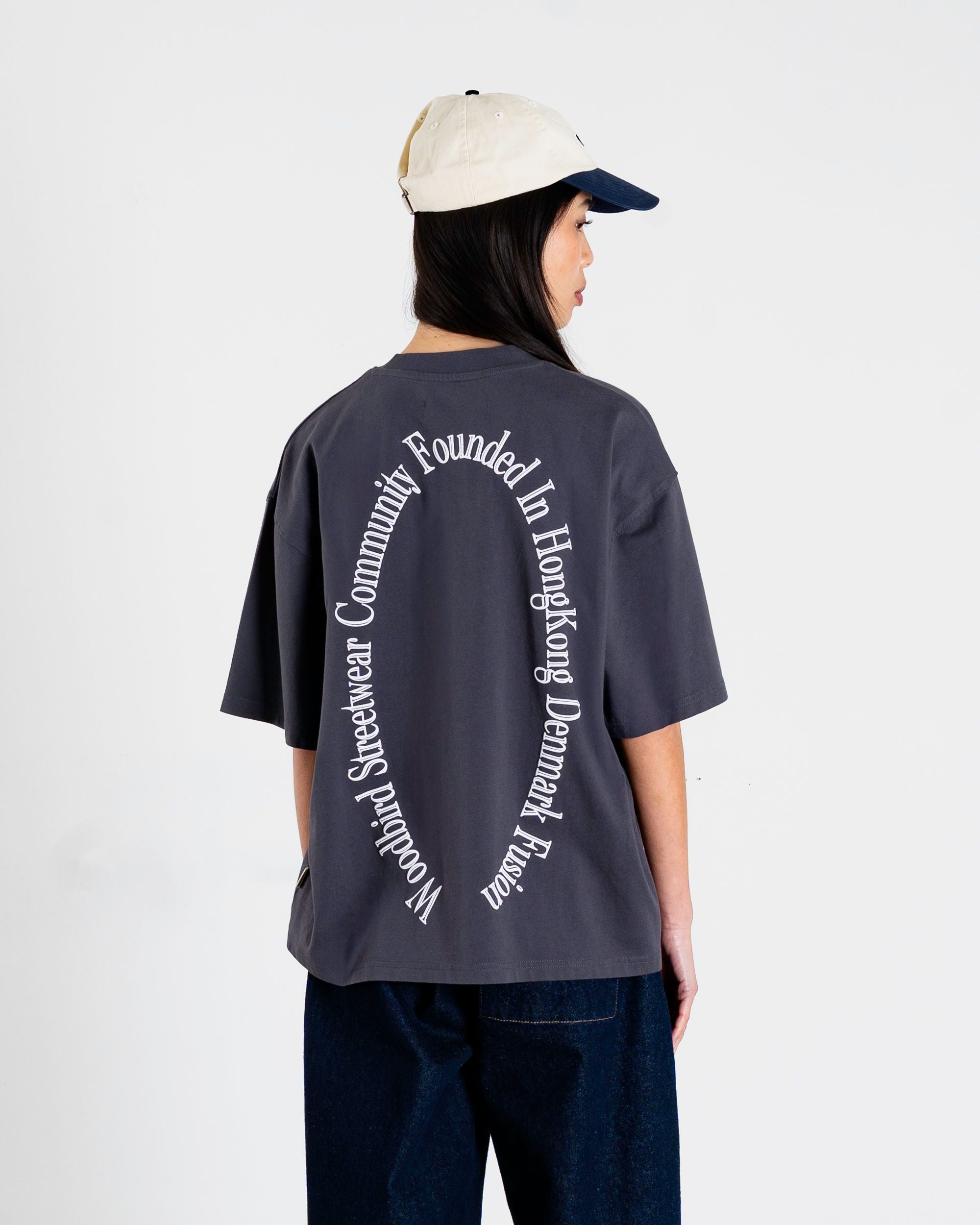 Woodbird Female WBJuno Founded tee T-Shirts Asphalt