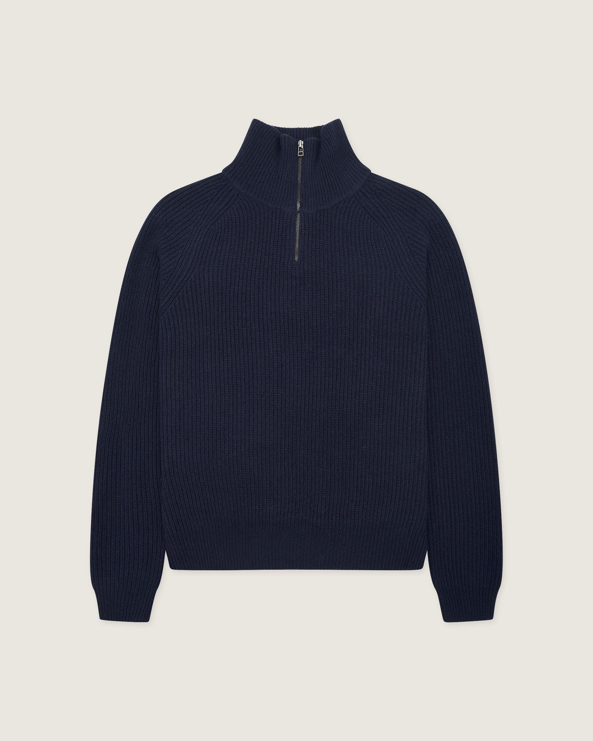 Woodbird WBLass Wool Half-Zip Knits Navy