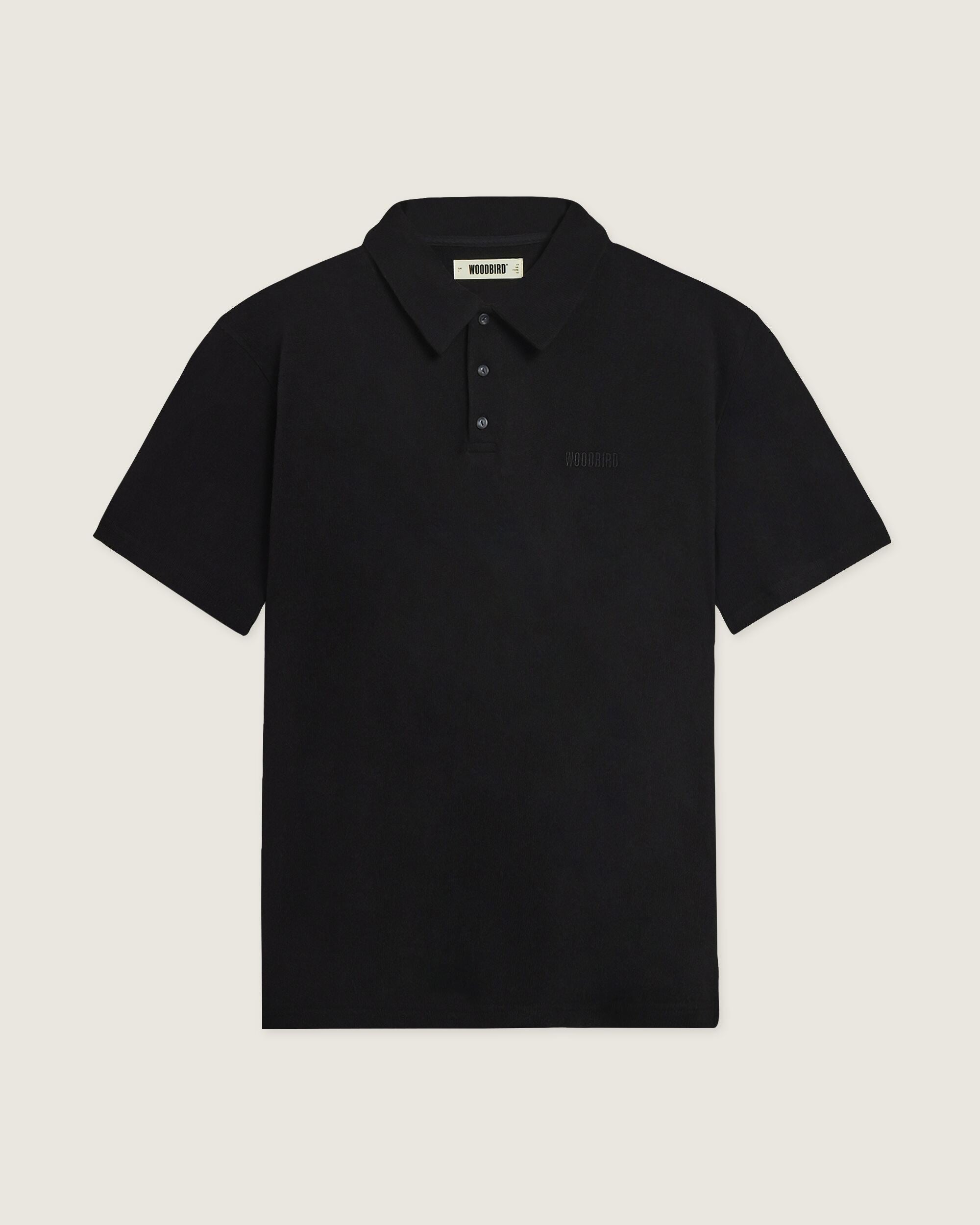 Woodbird WBTao Knitted Polo T-Shirts Black