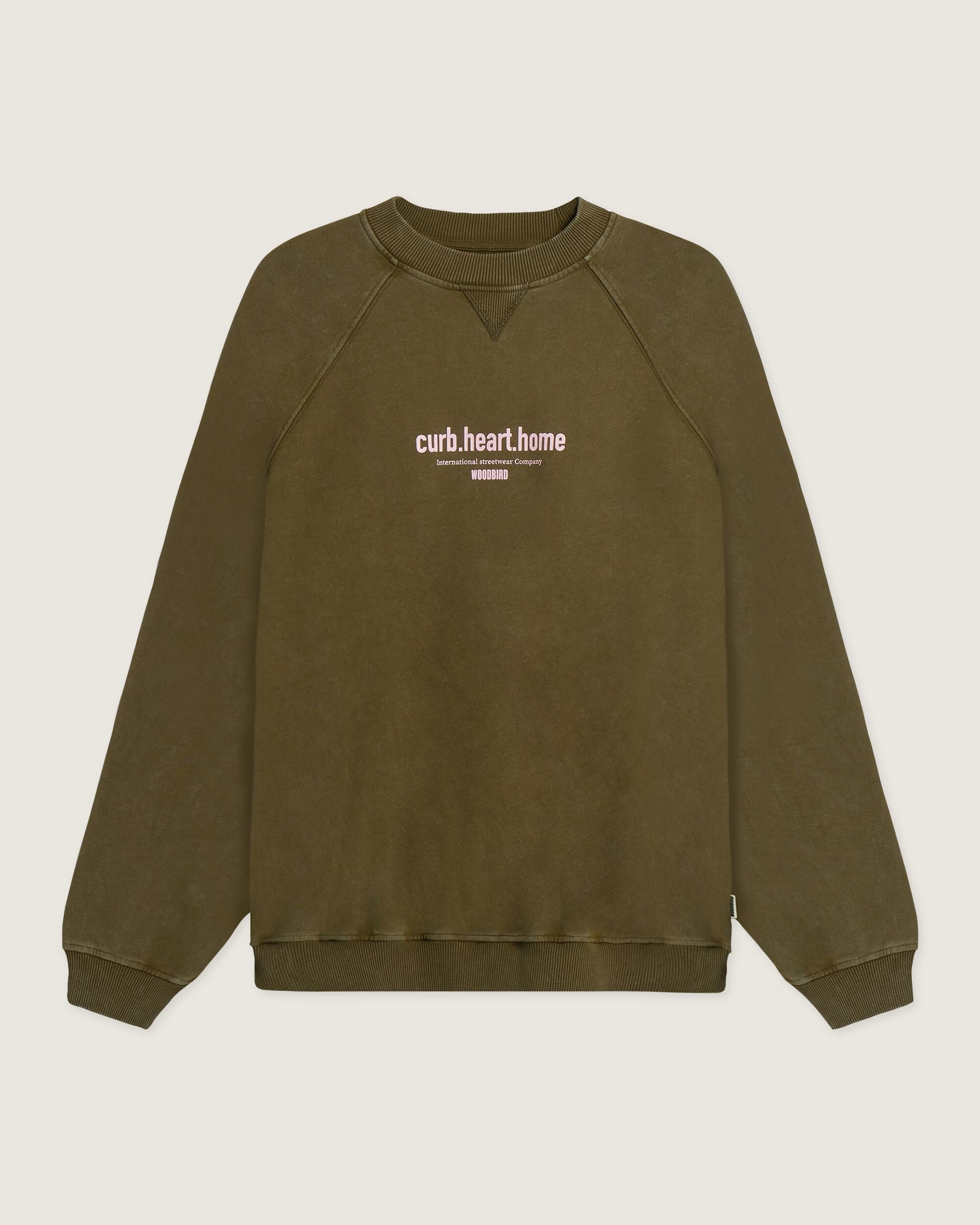 Woodbird WBZhang Dye Crew Sweats Dark Brown